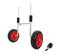 Fonowx Kayak Trailer Trolley With Adjustable Width Scupper Hole Insert And Solid Tires Aluminum Alloy Frame With Sponge Pads Suitable for beach trips gravel paths lake marina use