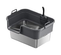 Fonowx Large Cat Litter Box, Indoor Cat Potty, with Sturdy Raised Litter Pan, Dark Gray