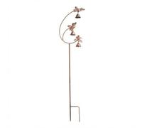 Fonowx Lawn Decorative Item Garden Stake Ornament Sculpture Decoration With Figures And Hanging Bell Chimes For Outdoor Flower Beds Pathways Lawn Courtyard, Bronze