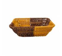 Fonowx Low-Profile Bicolor Storage Basket Lightweight Polypropylene Build, Countertop Fruit Basket, Open Top Design, for Desk Organization, Dining Table Use, Square