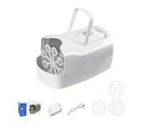 Fonowx Machine Double Motor Bubble Maker Handheld Blower Lightweight Party Toy with USB Power and Three Bubble Wheels Suitable for Birthday Gift, White