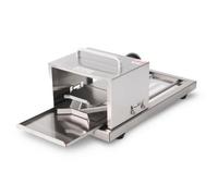Fonowx Manual Bread Slicer Adjustable Bun Cutter Bagel Slicer Bread Knife Kitchen Slicer with Tray Thick Or Thin Slice Control 1.7-3.2cm Suitable for Brunch Catering Events