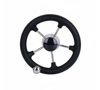 Fonowx Marine Steering Wheel Boat Control With Steel Core And Padded Grip With One Hand Knob Suitable for fishing trips pleasure boats docking compact slips 11inch