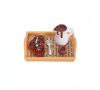 Fonowx Miniature Bread Tray Dollhouse Food Display Tray With Resin Bread Pitcher And Mini Accessories For Authentic Tiny Kitchen Scenes suitable for, Tray Bread 6-Piece Set With Spoon