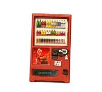 Fonowx Miniature Vending Machine Resin Model Scene Prop Simulation Beverage Machine Lifelike Decor Accessory Suitable for Gift Giving Home Decoration Office, Red