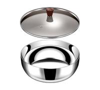 Fonowx Mixing Bowl Stainless Steel with Lid Round Deep Nonstick Pastry Proofing Bowl for Bread Kneading and Egg Beating Suitable for Everyday Cooking, 26CM