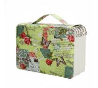 Fonowx Multi Layer Pencil Case Organizer Pouch Holder Bag with 255 Elastic Holders and Five Layer Layout in Canvas Suitable for Drawing Lessons workshops Commuting Dorm Rooms, Array, Green