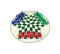 Fonowx Multiplayer Chess Game Three Player Chess Set Round Chess Board Game Portable Pieces Travel Friendly Setup Quick Start suitable for family game nights school classrooms board game