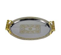 Fonowx Nordic Oval Serving Tray with Handles Vanity Tray Decorative Tray Tray for Restaurant Table Parties, Multi, M