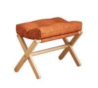 Fonowx Orange Footstool Ottoman Stool Bench Seat with Solid Wood Construction Padded Top Fold Flat Storage Detachable Machine, Modern Minimalist, Array, Orange