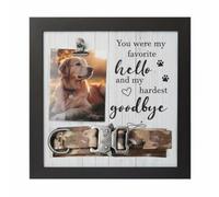 Fonowx Photo Frame Pet Memorial Frame Keepsake Shadow Box Display Man Made Board With desk or wall use Suitable for grieving pet owners home decoration condolence gifting, Collar Frame 1