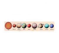 Fonowx Puzzle Solar System Wooden Board Interactive Educational Toy Learning Game Fine Motor Skill Development Suitable for Preschool Kids Room Classroom, Planets H