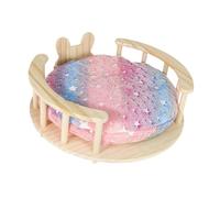 Fonowx Rabbit Bed with Cushion Bunny Playhouse Guinea Pig Bed for Hedgehogs Bunny Ferrets, round