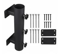 Fonowx Railing Fixture Patio Umbrella Clamp Iron Adjustable Knobs Universal Installation Space Saving Double Bracket Rust Resistant Suitable for Backyard Outdoor Gatherings Deck Balcony