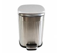 Fonowx Rectangular Foot Pedal Trash Can Ribbed Stainless Steel Trash in the areaConscious Stainless Steel Pedal Bin for Kitchen, Bedroom, 8L