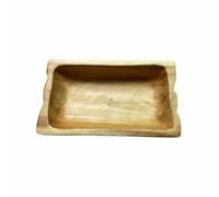 Fonowx Rectangular Serving Bowl Wooden Bowl Tray Platter Centerpiece Solid Cedar Wood with Handcrafted Look for Modern and Traditional Homes Suitable for