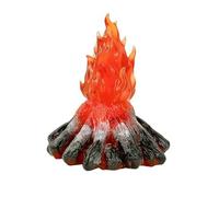 Fonowx Resin Dollhouse Accessory Translucent Flame Effect, Miniature Campfire, Authentic, Ornament, for Tabletop Layouts, Hobbyists, Led 5