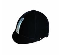 Fonowx Riding Headgear Equestrian Helmet Horse Riding Cap Headgear Velvet Cover Reinforced Structure Sleek Silver Stable Chin Strap suitable for training, Silver Stripe, One Size Adjustable