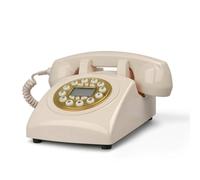 Fonowx Rotary Telephone Antique Phone Retro Handset Desk Phone Vintage Decoration Construction With Central Panel And Coiled Cable Suitable, Beige, style to 8