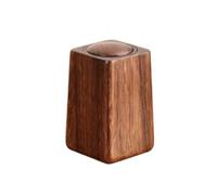 Fonowx Round Container Holder Dispenser Case With Spring Up Lid Walnut Body And Metal Core Offers One Hand Access Suitable for family dining kitchen storage office breakroom , Square Toothpick