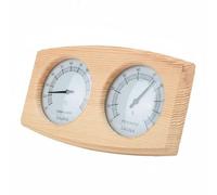 Fonowx Sauna Hygrometer Thermometer Gauge Meter With Clear Read Analog Dials And Wood Frame Suitable for sauna rooms steam rooms spa relaxation