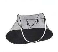 Fonowx Spacious Puppy Shelter | Breathable, mesh enclosure Enclosure, Lightweight, Foldable Kennel, for Camping, Backyard, Black Zipper White