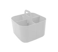 Fonowx Stackable Divided Basket Bin Portable Storage Organizer Tote Bathroom Makeup Organiser, 4 Slots White