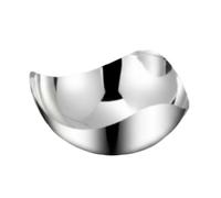 Fonowx Stainless Steel Plate Fruit Bowl Serving Dish Snack Tray with Smooth 304 Steel Construction Contemporary Curve Suitable for Home Living Room Club Reception Giving, 10cm