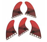 Fonowx Surfboard Fin Rear Fin Accessory Stabilizer With Stable Honeycomb Fiberglass Construction For Added Hold In Strong Swell Suitable for surf trips local breaks , Red