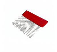 Fonowx Texturing Comb Finishing Plaster Graining Comb Stainless Steel Rectangular Tool with Uniform Toothed Design suitable for masonry interior decoration, Red Handle Fine Tooth Comb 11.5CM D1139H-A