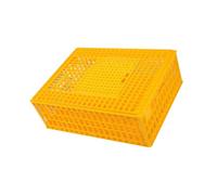 Fonowx Transport Crate for Poultry, Chicken Carrier Box, Plastic Transport Cage, Heavy Duty Placement Crates and Cages,Poultry Carrier Basket Box 75x55x17cm for Rabbit And Pigeon, yellow