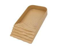 Fonowx Turtle Bathing Pool with Ramp Reptile Feeding Dish Food Bowl Square Shape PP Material Suitable for Fish Tank Decoration Small, Khaki