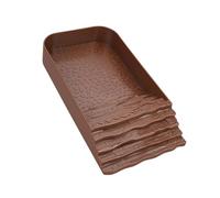 Fonowx Turtle Bathing Pool with Ramp Reptile Feeding Dish Food Bowl Square Shape PP Material Suitable for Fish Tank Decoration Small, Brown Red