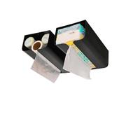 Fonowx Under Cabinet Paper Roll Holder Tool Installation For Kitchen Laundry Room Office Desk Organization For Soft Pack Tissues Wet Garbage Bags Wrap Storage Rack, Black