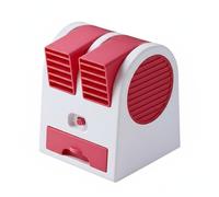 Fonowx Usb Desktop Fan With Vents Built-In Water Cooling Drawer Quiet Performance Motor Usb Portable Power Supply Suitable for Study Area Office Space Outdoor Tent Travel, Red, Plug-in
