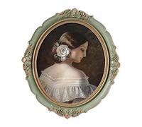 Fonowx Vintage Oval Resin Picture Frame - Classic Home and Office Decor, Emerald Green, 4x6inch