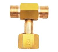 Fonowx W21.8-14 Threaded Adapter for CO2 Tank Bottle, 3 Way CO2 Tee Connector, Made of Heavy Duty Brass