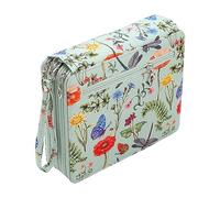 Fonowx Watercolor Bag Pen Organizer 120 Slot Stationary Pouch Storage Portable with Handle Strap Colored Pencil Case Pencil Holder for Travel Kid, green, 20cmX24cmX5cm