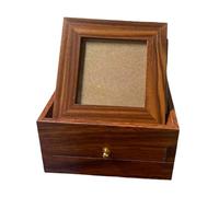 Fonowx Wooden Pet Urn with Photo Frame Funeral Retain Memories Remembrance Organizer