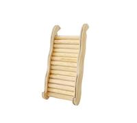 Fonowx Wooden Small Pet Ladder for Cage Climbing Activity with Two Rails and Rounded Steps for Hamster Guinea Pig Suitable for Enclosure Daily Exercise, S, Wave Ladder
