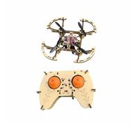 Fonowx Wooden Toy Quadcopter Kit Drone Model Set Craft Model Kit Remote Controller Educational STEM Activity Warm Wood Look Suitable for school projects