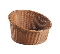 Fonowx Woven Resting Pad Oval Basket Pet Bed Animal Furniture Solid PE Tightly Woven Surface Suitable for Resting, Brown, Large Bottom 32.5 13.5/22.5CM