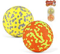 FONPOO Super-Stretchy Dog Ball - Indestructible Interactive Dog Toys Attract Attention - Tough Puppy Teething Toys for All Breeds (Yellow+Orange)