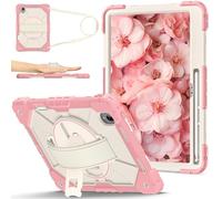 FONREST Crossbody Rugged Case for Lenovo Idea Tab Pro Gen 2 13-inch (TB390FU) with Pen Holder Swivel Kickstand Hand-strap-grip Shoulder Strap Shock-proof Rigid Armor Cover (Rosegold)