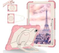 FONREST Crossbody Rugged Case for Lenovo Idea Tab Pro Gen 2 13''(TB390FU) w/Pen Holder Swivel Kickstand/Hanging Ring Lifting Handle Shoulder Strap Heavy Duty Shock-proof Cover TB390FU (Rose Gold)