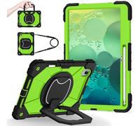 FONREST Crossbody Rugged Case for Lenovo Idea Tab Pro Gen 2 13''(TB390FU) w/Pen Holder Swivel Kickstand/Hanging Ring Lifting Handle Shoulder Strap Heavy Duty Shock-proof Cover TB390FU (Black+Green)