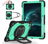 FONREST Crossbody Rugged Case for Lenovo Idea Tab Pro Gen 2 13''(TB390FU) w/Pen Holder Swivel Kickstand/Hanging Ring Lifting Handle Shoulder Strap Heavy Duty Shock-proof Cover TB390FU (Black+Mint)