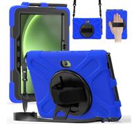 FONREST Crossbody Rugged Case for Samsung Galaxy Tab Active 5 Pro(SM-T350/T356B)/4 Pro 10.1 Inch with S Pen Holder Swivel Kickstand Hand Grip Shoulder Strap, Heavy Duty Shock-proof Armor Cover (Blue)