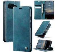 FONREST for Google Pixel 10A (NOT Pixel 10) Purse Case, Ultra-thin Calf-grained Flip PU Leather Wallet Book Cover with Kickstand, RFID Blocking Card Holders, Cash Slot, Magnetic Closure (Blue)