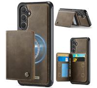 FONREST for Samsung-Galaxy-S26+Plus Slim Magnet Adsorbing Leather Case + Detachable Rear Billfold 2-in-1 with 4 RFID Blocking Card Holders Cash Slot Kickstand Shockproof Hybrid Wallet Cover (Coffee)